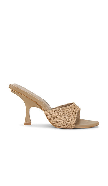 RAYE Karlie Heel in Nude | Raffia Heeled Sandals for Women