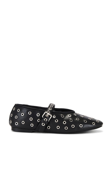 RAYE Oriya Flat in Black | Black Black Flats for Women