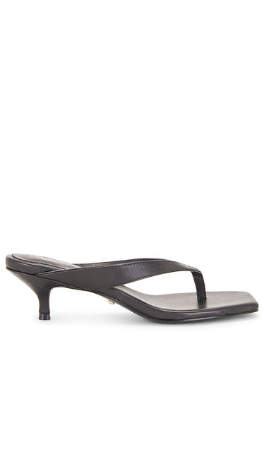 RAYE Perla Kitten Heel in Black | Black Flip Flop Sandals for Women