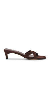 RAYE Shea Sandal in Brown | Dark Brown Heeled Sandals for Women