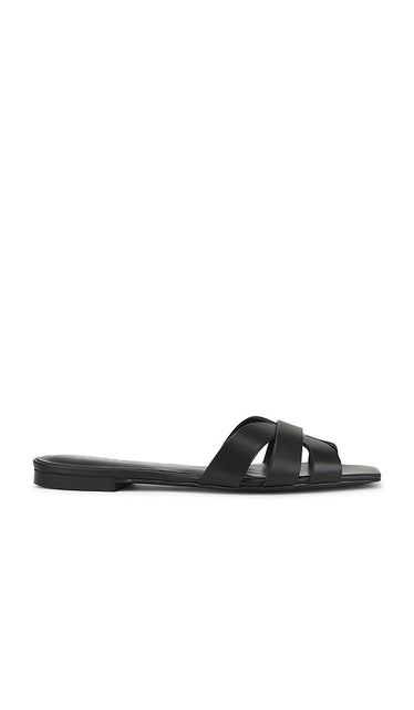 RAYE x Emma Rose Almodovar Flat in Black | Black Flat Sandals for Women