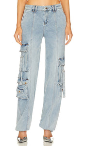 retrofete Alejandra Cargo Pant in Blue