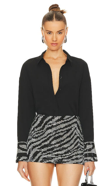 retrofete Andrea Shirt in Black - retrofete Chemise Andrea en Noir - Retrofete Andrea 黑色衬衫 - retrofete Andrea Shirt in Schwarz - Retrofete 안드레아 셔츠 - retrofete Andrea Camicia in nero