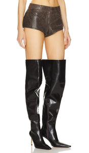 retrofete Aven Leather Short in Brown