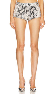 retrofete Aven Leather Short in Neutral - short en cuir rétrofete Aven en neutre - Retrofete Aven 中性色皮革短裤 - retrofete Aven Ledershorts in Neutral - Retrofete Aven 가죽 쇼츠 in Neutral - retrofete Aven Pantaloncini in pelle in neutro