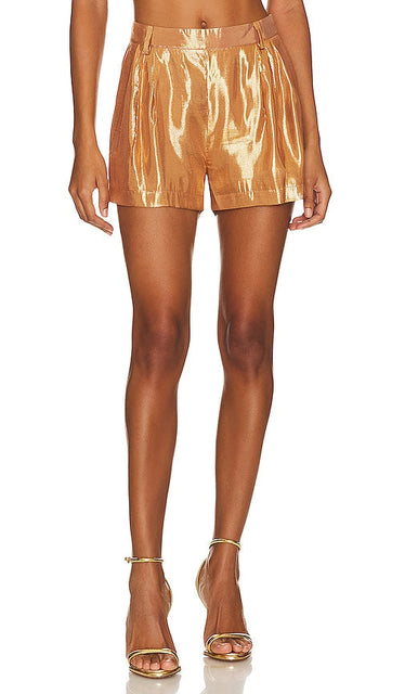 retrofete Bambi Short in Metallic Gold - Short Bambi rétrofete en or métallisé - 金属金色复古 Bambi 短裤 - retrofete Bambi Short in Metallic Gold - Retrofete 밤비 쇼츠 in 메탈릭 골드 - retrofete Bambi corto in oro metallizzato