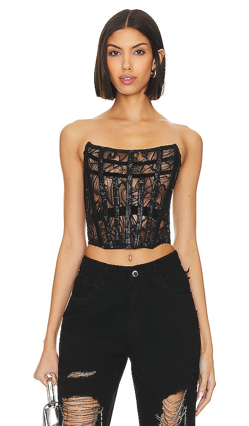 retrofete Bayley Top in Black - retrofete Haut Bayley en Noir - 黑色复古 Bayley 上衣 - retrofete Bayley Top in Schwarz - Retrofete Bayley 탑 in 블랙 - retrofete Bayley Top in nero