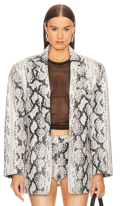 retrofete Chloe Leather Blazer in Neutral