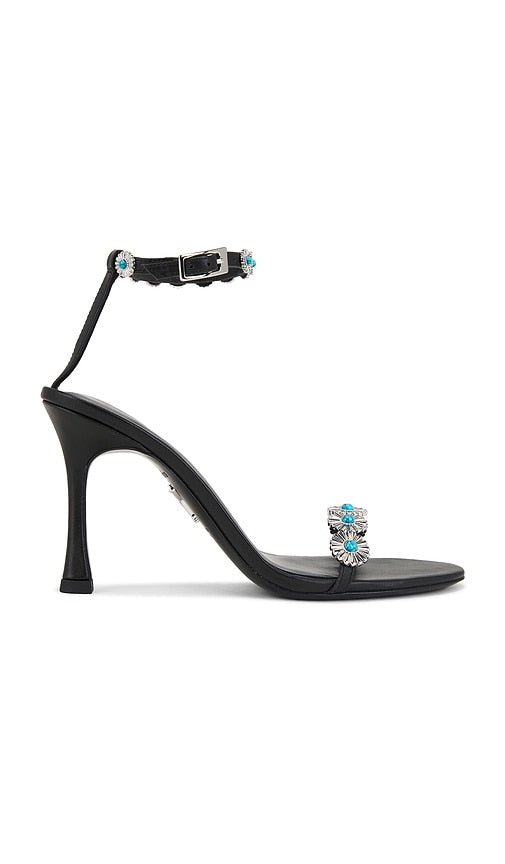 retrofete Felice Heel in Black | Black & Turquoise Black Sandals for Women