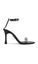 retrofete Felice Heel in Black | Black & Turquoise Black Sandals for Women