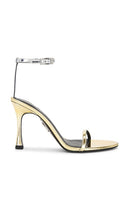 retrofete Fowla Sandal in Metallic Silver | Silver & Gold Open Toe Heels for Women