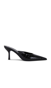 retrofete Francesca Kitten Mule in Black | Black Closed Toe Mules for Women