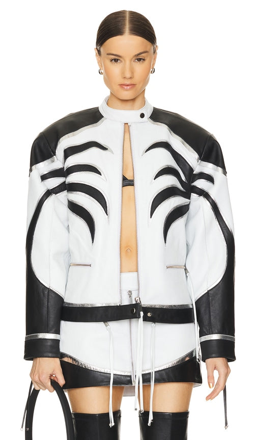 retrofete Givana Leather Jacket in White