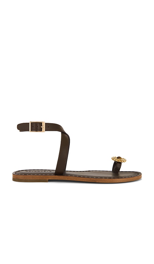 retrofete Grazia Sandal in Cognac | Cognac & Tiger Eye Flat Sandals for Women