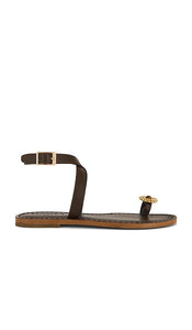 retrofete Grazia Sandal in Cognac | Cognac & Tiger Eye Flat Sandals for Women