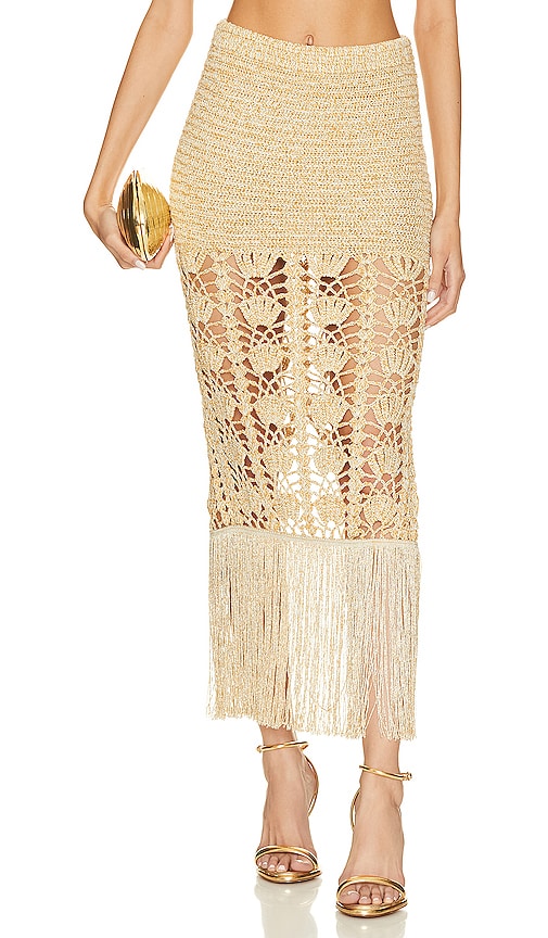 retrofete Naida Skirt in Metallic Gold - jupe Naida rétrofete en or métallisé - 金属金色复古 Naida 半身裙 - retrofete Naida Rock in Metallic Gold - Retrofete Naida 스커트 - Retrofete Gonna Naida in oro metallizzato