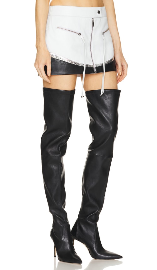 retrofete Sian Leather Skirt in White