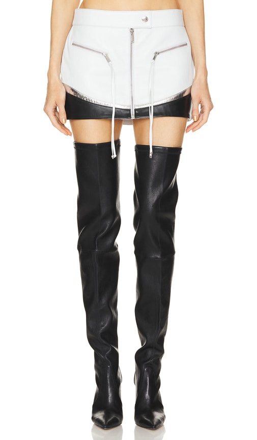 retrofete Sian Leather Skirt in White - retrofete Jupe en cuir Sian en blanc - Retrofete Sian 白色皮裙 - retrofete Sian Lederrock in Weiß - Retrofete 시안 가죽 스커트 - Retrofete Gonna in pelle Sian in bianco