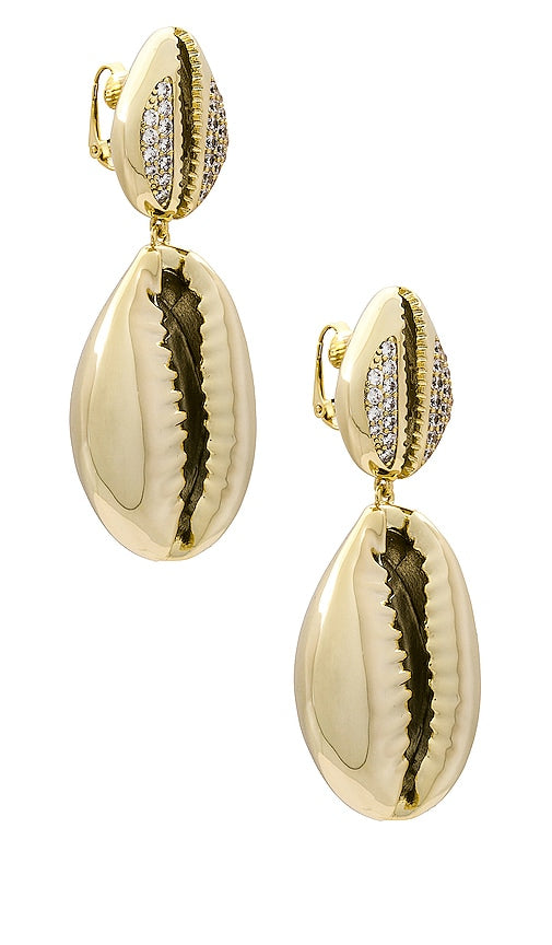 retrofete Vida Shell Earring in Metallic Gold