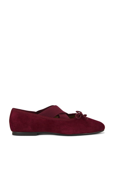 Sam Edelman Arya Flat in Burgundy | French Merlot Ballet Flats for Women