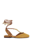 Sam Edelman Lily Flat in Brown | Sand Saddle Strappy Flats for Women