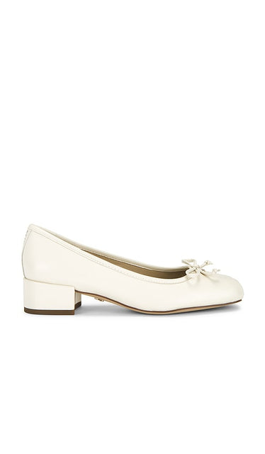 Sam Edelman Rosa Flat in Ivory | Modern Ivory Black Flats for Women
