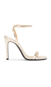 Schutz Altina Sandal in Metallic Silver | Platina Heeled Sandals for Women