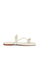 Schutz Elysa Flat in White | Sugar White Flat Sandals for Women