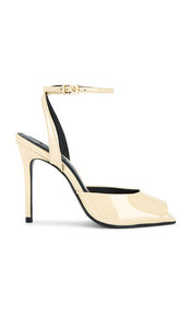 Schutz Estella Sandal in Neutral | Natural Nibs Open Toe Heels for Women