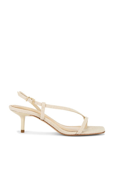 Schutz Heloise Sandal in Beige | Oyster Strappy Heels for Women