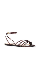 Schutz Inez Flat Sandal in Brown