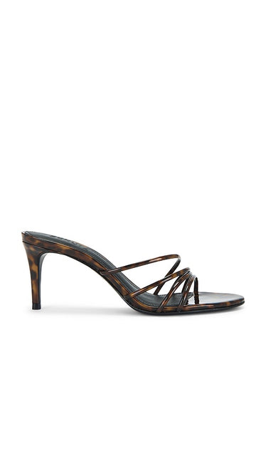 Schutz Inez Mule in Chocolate | Brown Strappy Sandals for Women