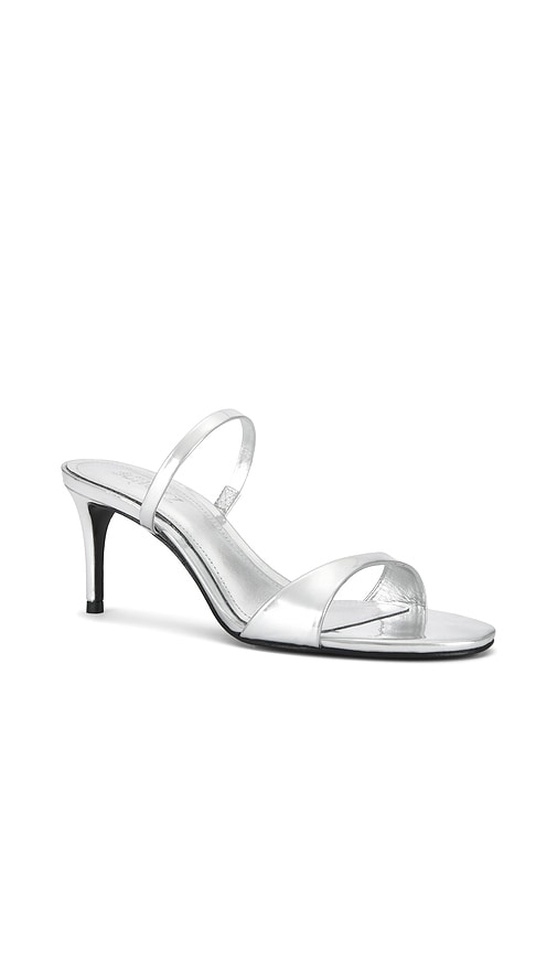 Schutz Jessica Mid Mule in Metallic Silver