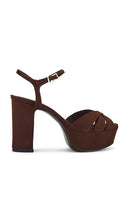 Schutz Keefa Sandal in Brown | Root Brown Open Toe Heels for Women