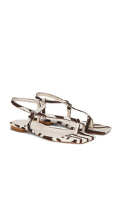 Schutz Lisa Wild Sandal in Ivory | Off Brown & Off White Flat Sandals for Women