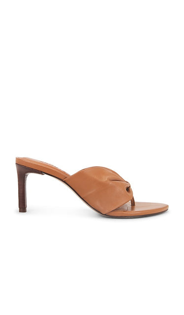 Schutz Lori Mid Sandal in Brown | Cuoio Brown Heeled Sandals for Women