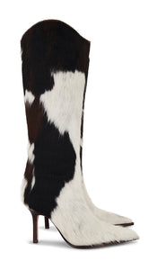 Schutz Maryana Calf Hair Boots in Black,White