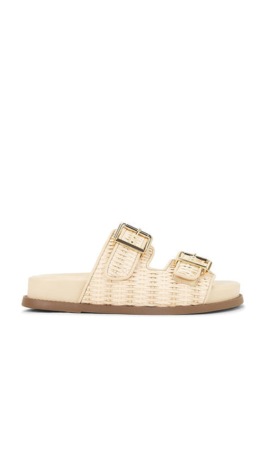 Schutz Naomi Sandal in Neutral | Natural & Natural Nibs Slides for Women