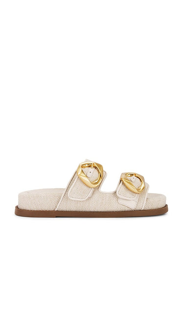 Schutz Olga Sporty Sandal in Beige | Beige Flat Slides for Women