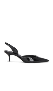 Schutz Paola Mid Slingback in Black | Black Sling Back Heels for Women