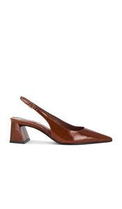 Schutz Rhonda Mid Pump in Brown | Caramel Top Pump Heels for Women
