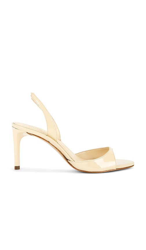 Schutz Scarlett Sling Mid Sandal in Neutral | Natural Nibs Open Toe Heels for Women