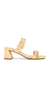 Schutz Selina Mule in Beige | Natural Nibs Heeled Sandals for Women