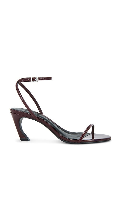 Schutz Siena Curve Mid Sandal in Burgundy | Vino Open Toe Heels for Women