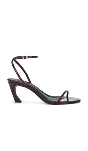 Schutz Siena Curve Mid Sandal in Burgundy | Vino Open Toe Heels for Women