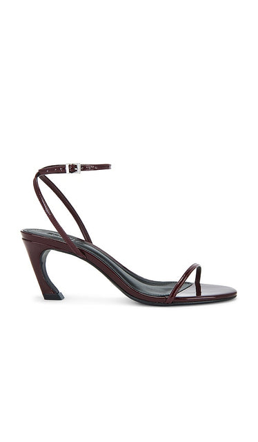 Schutz Siena Curve Mid Sandal in Burgundy | Vino Open Toe Heels for Women