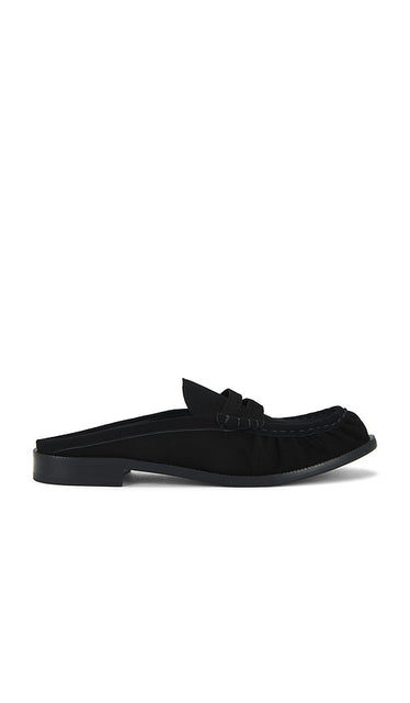 Schutz Tyche Mule in Black | Black Black Flats for Women