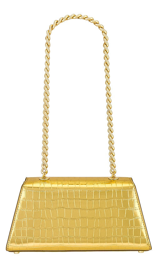 self-portrait Mini Shoulder Bag in Metallic Gold