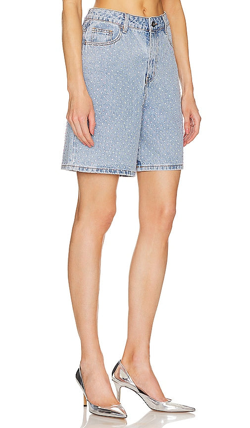 self-portrait Rhinestone Short in Blue