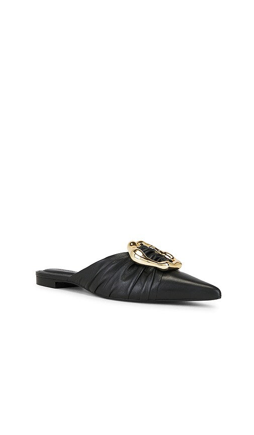 SIMKHAI Belle Leather Pointed Toe Mule in Black
